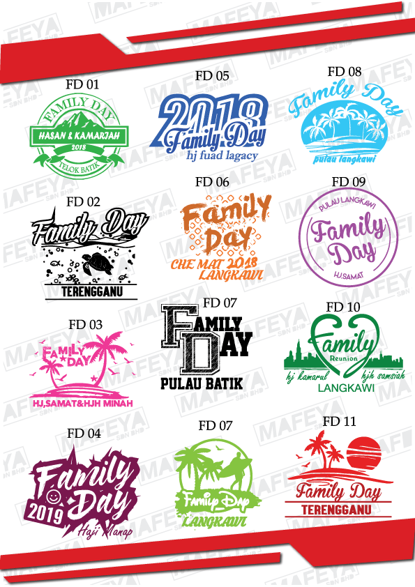 pilihan design baju family day