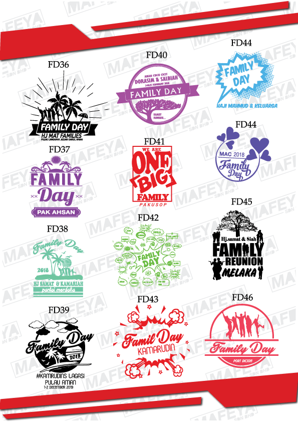 pilihan design baju family day